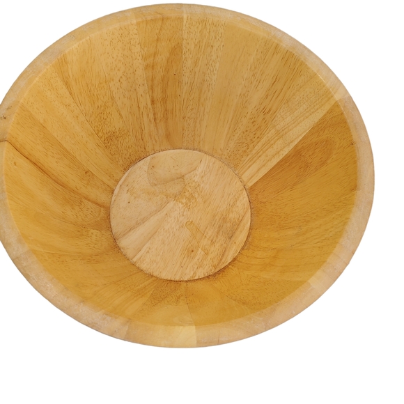 Clay Art Hand Painted Vintage Fruit Salad Vegetable Wooden Bowl - Picture 5 of 8